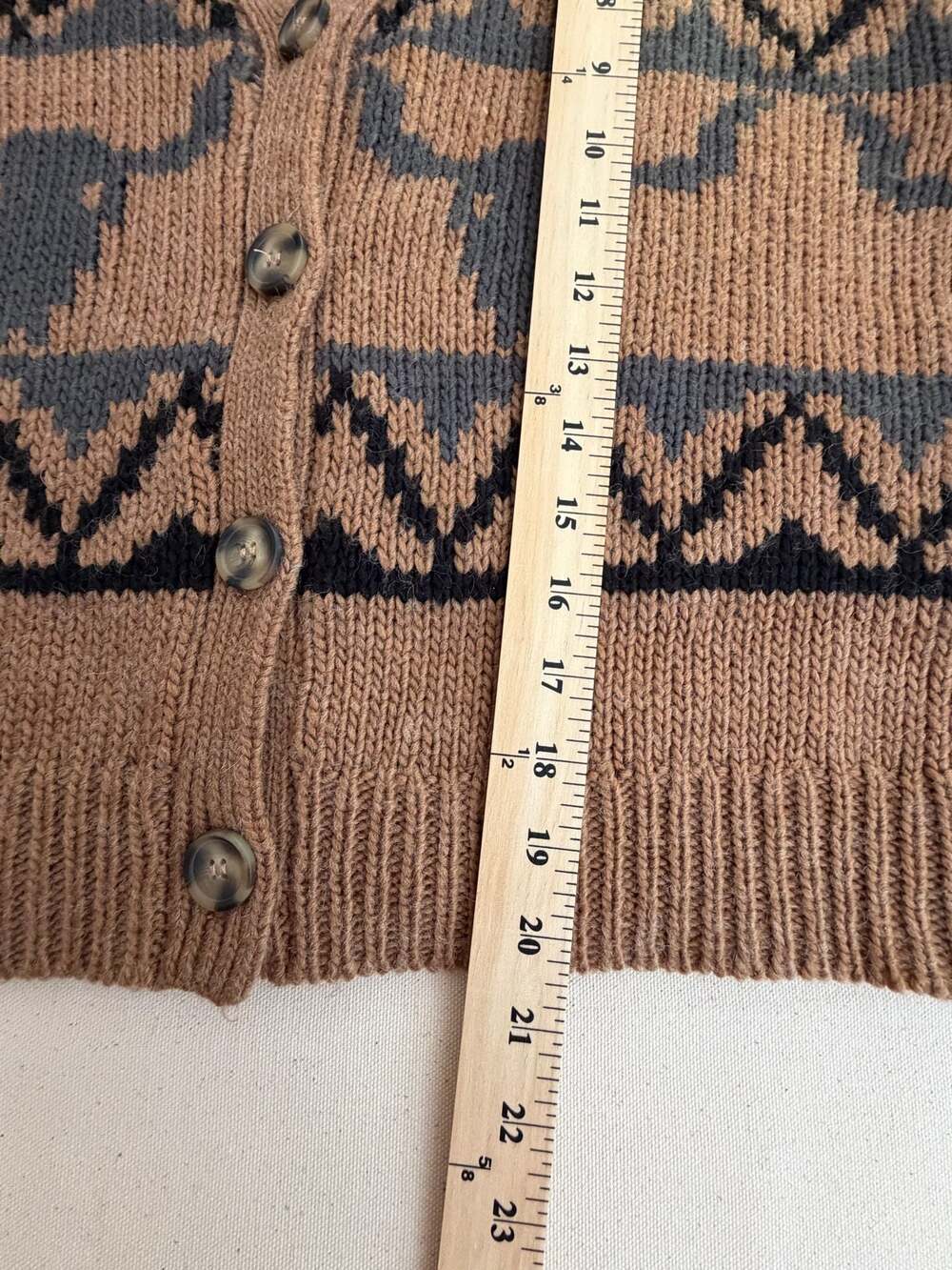 Stetson Steer Head Cropped Cardigan Brown Size M - Picture 10 of 14